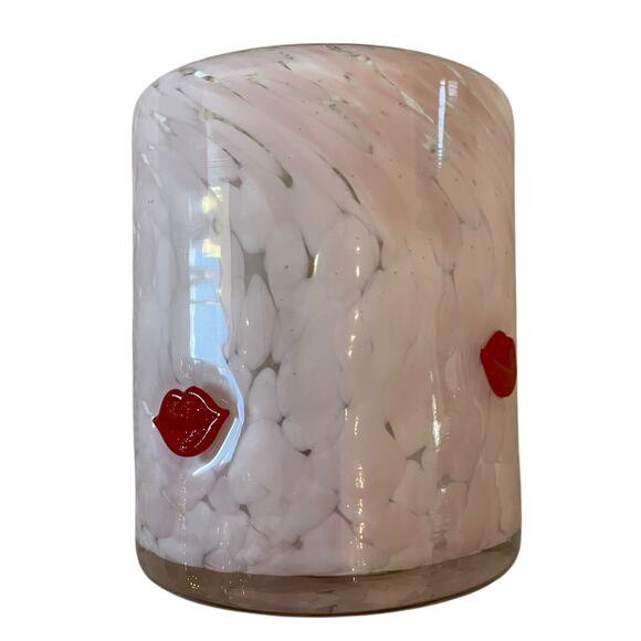 Pink Valentine's Day RED LIP Double Old Fashioned Glasses 14oz Set of 2 New - Picture 14 of 16